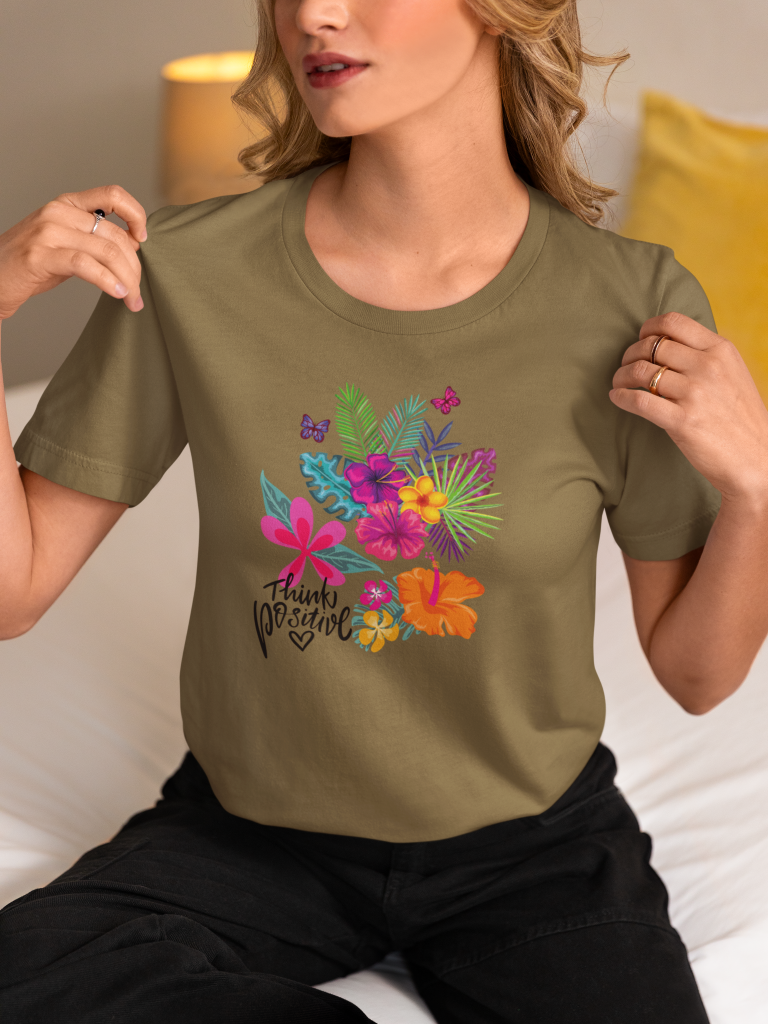 Think positive organic cotton t-shirt