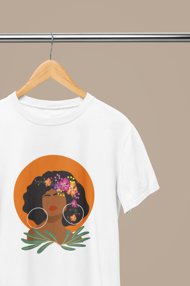 Afro women organic cotton t-shirt